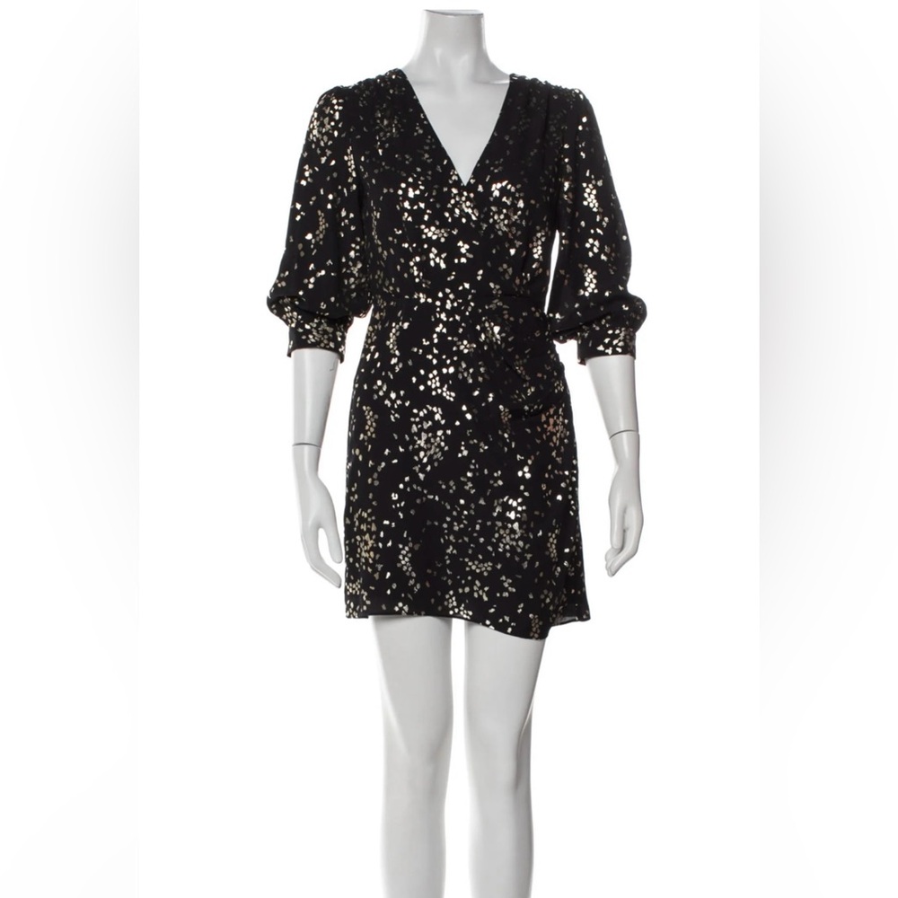 Waverly Grey Black and Gold Metallic Mini Dress size XS